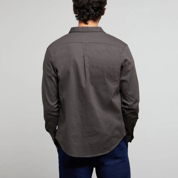 Onia All Terrain Cotton Stretch Ripstop Overshirt in Charcoal Size XL - Picture 3 of 11